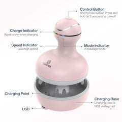 COMFIER scalp massager features detachable heads for easy cleaning.