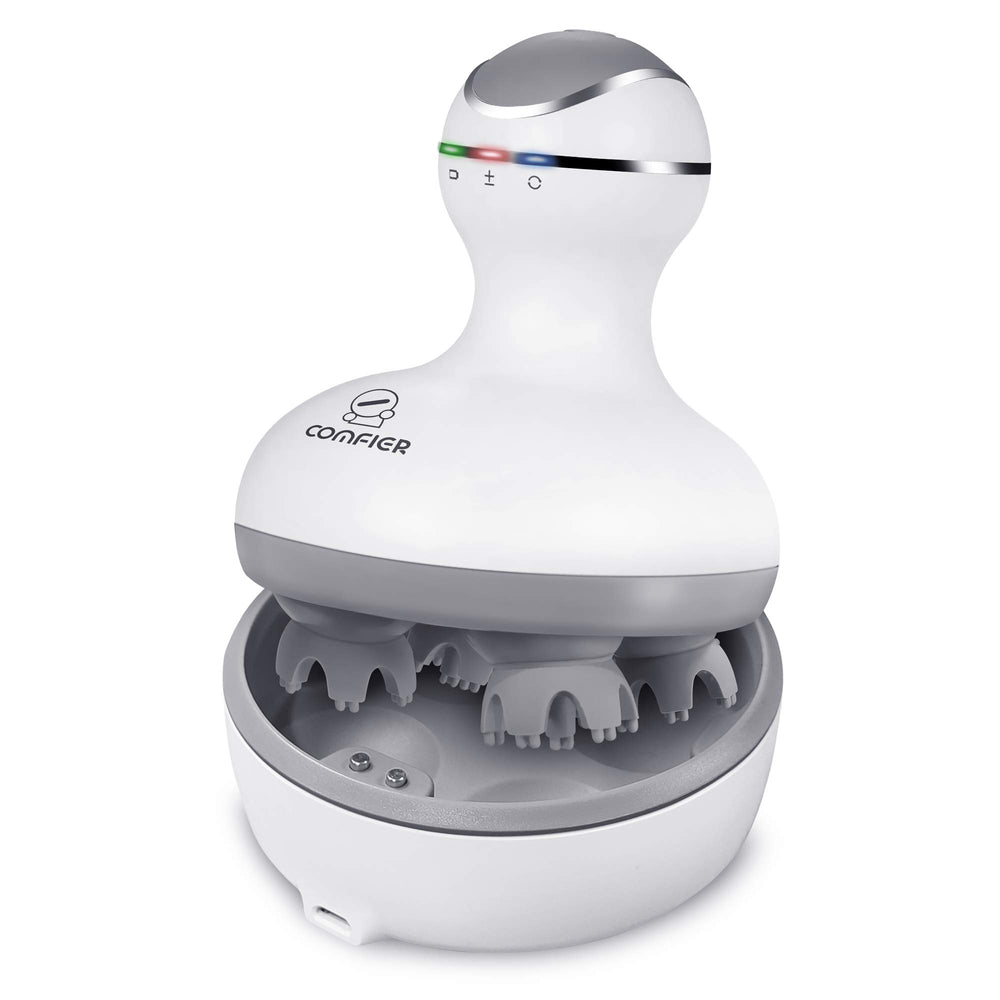 COMFIER scalp massager with four heads delivers a soothing head massage at home