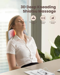 COMFIER Shiatsu back massager blue heat function panel demonstrates soothing warmth.
