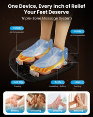 COMFIER 3D compression foot massager around feet delivers soothing pressure.