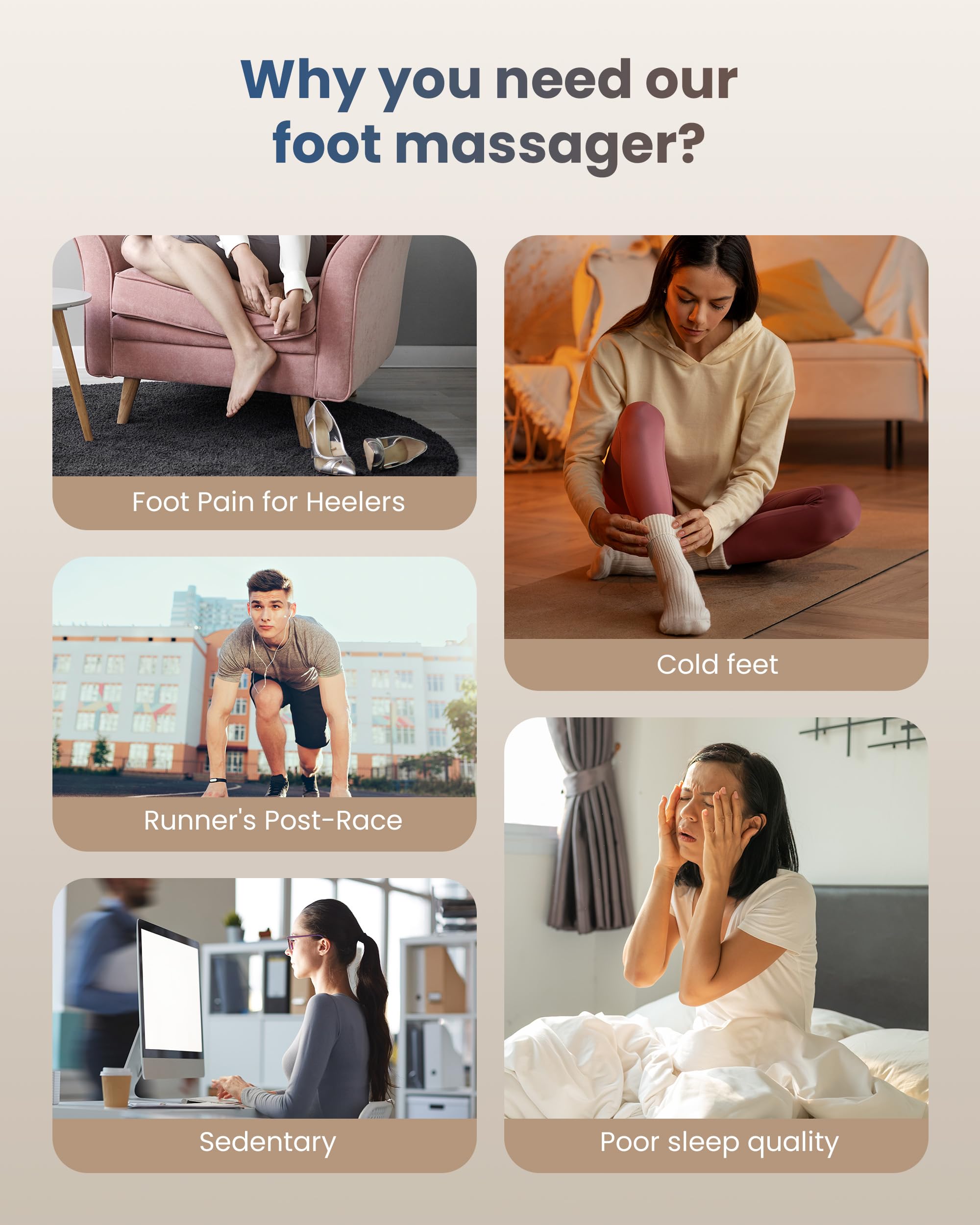 COMFIER Shiatsu Foot Massager heat settings add soothing warmth