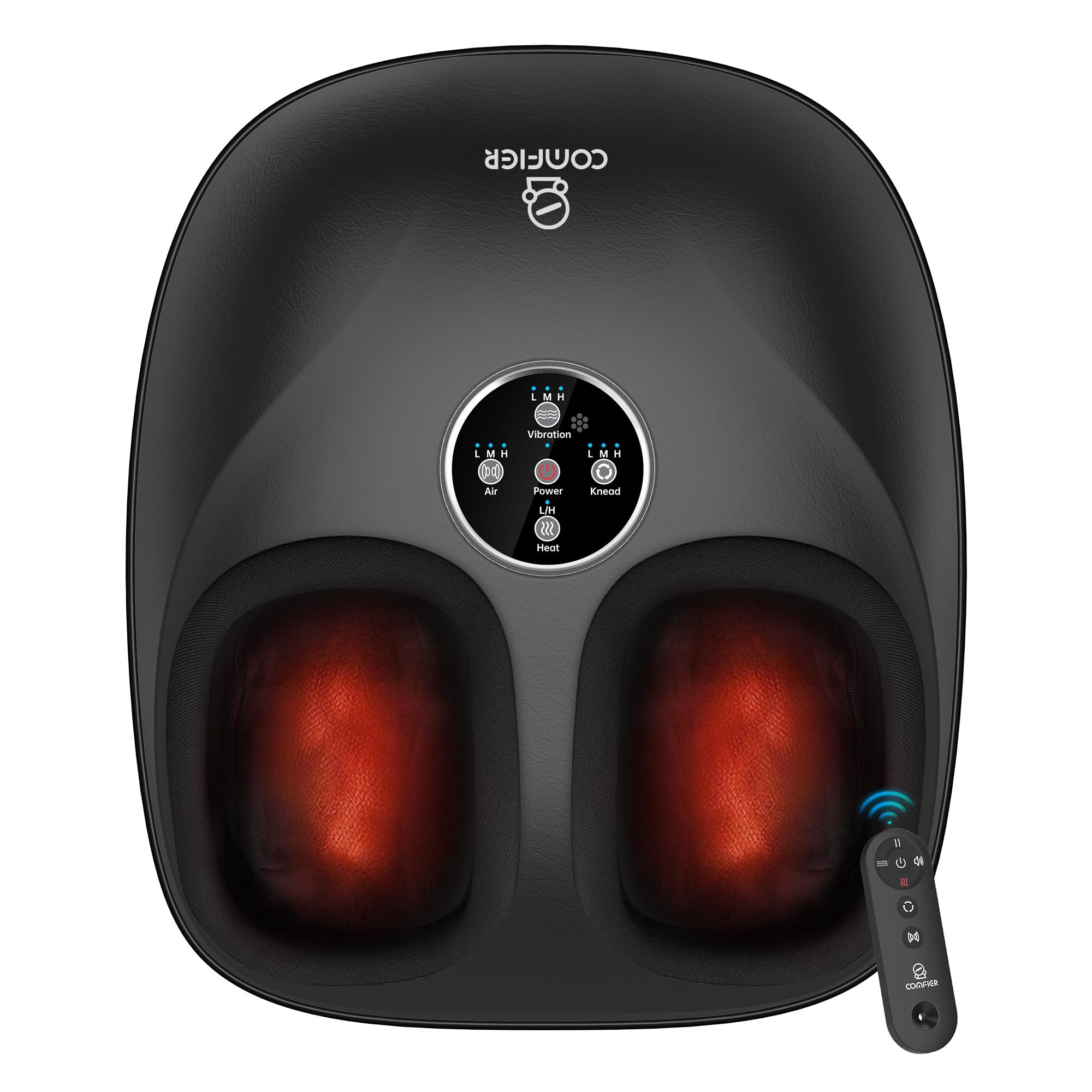 COMFIER shiatsu foot massager with roller heads delivers deep kneading for sore feet.