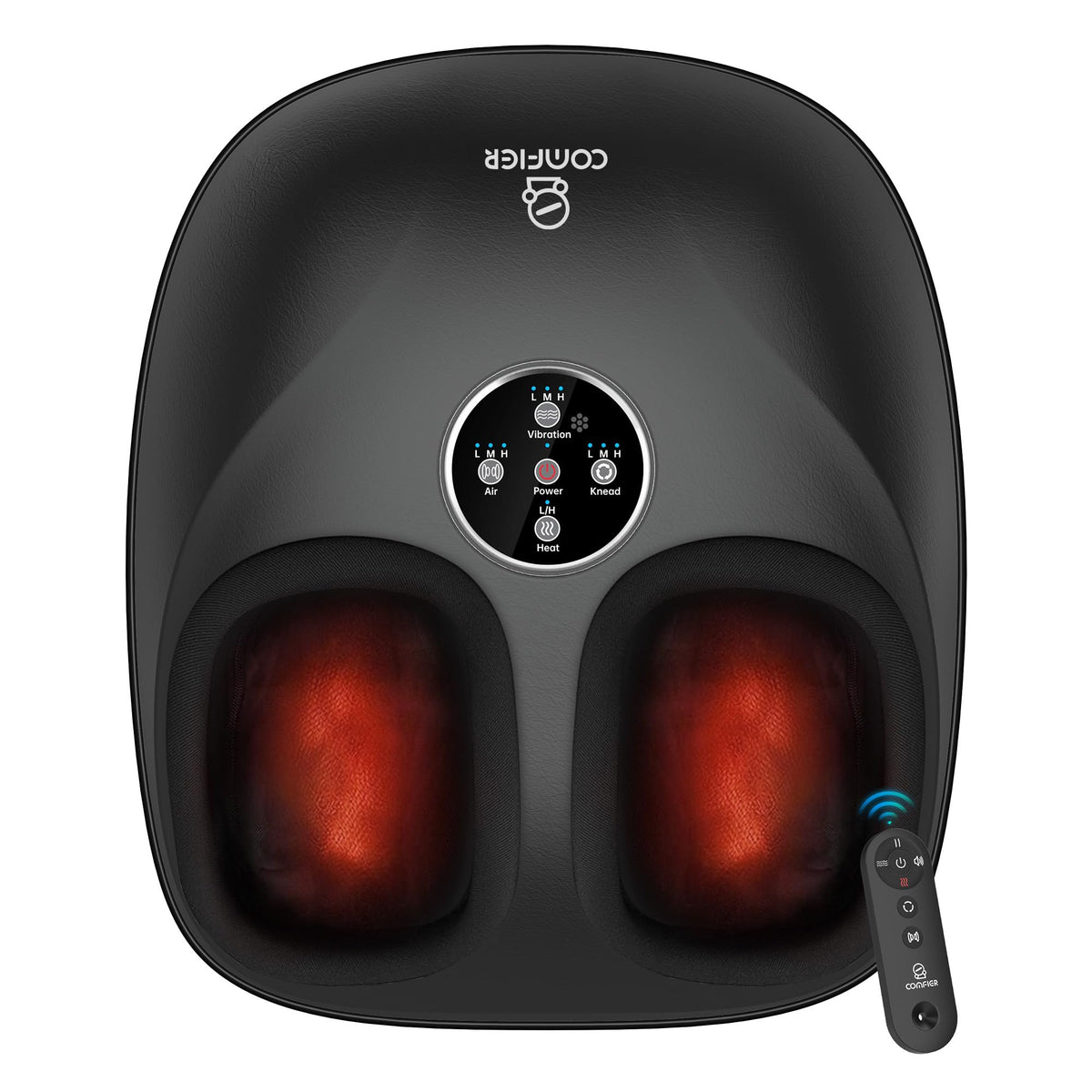 COMFIER shiatsu foot massager with roller heads delivers deep kneading for sore feet.