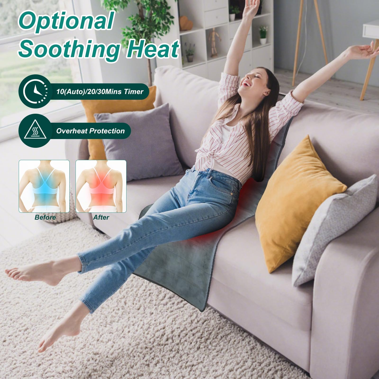 ComfyElect full body massage mat calves and legs soothe tired muscles.