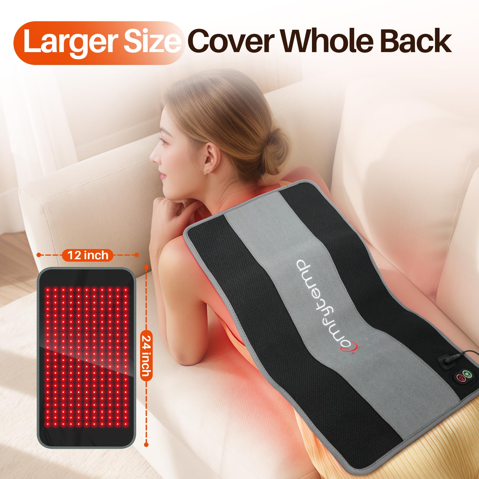 Comfytemp red light therapy pad abdomen and waist for muscle comfort