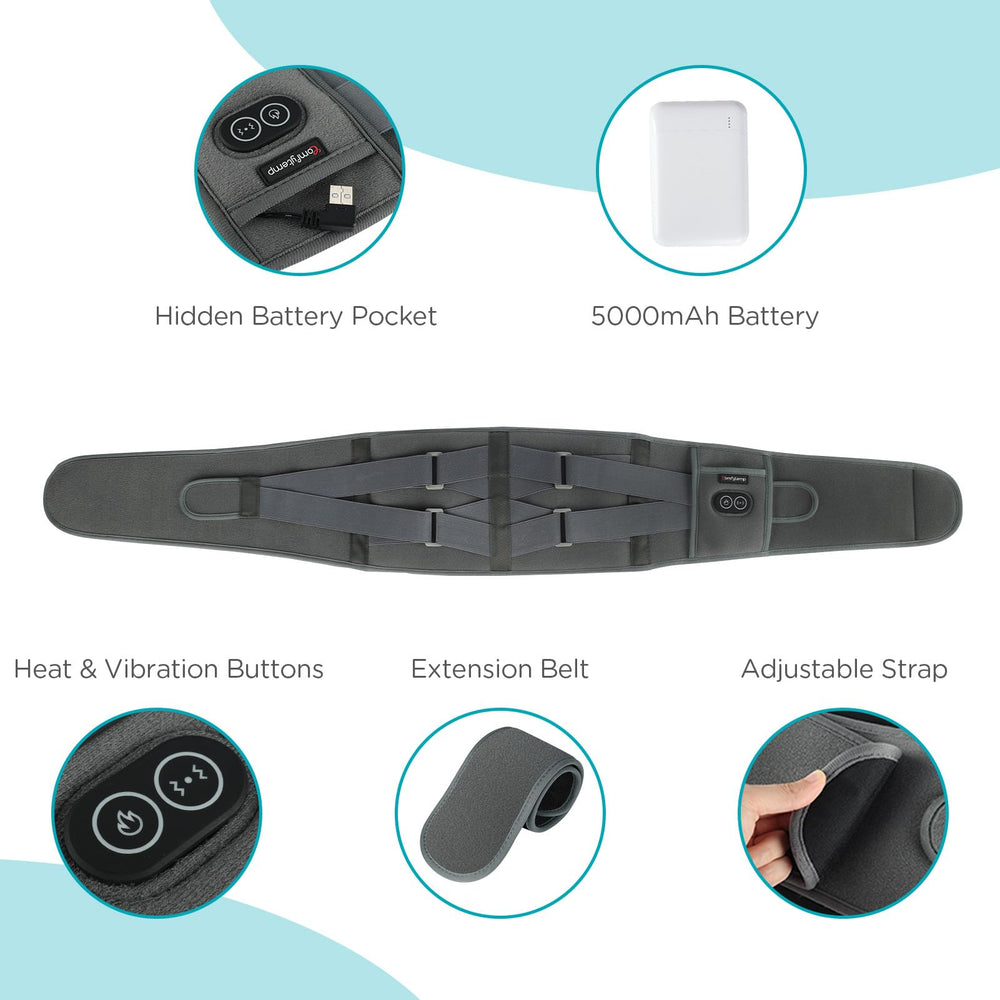 Comfytemp 5000mAh battery powers cord-free warmth anywhere.