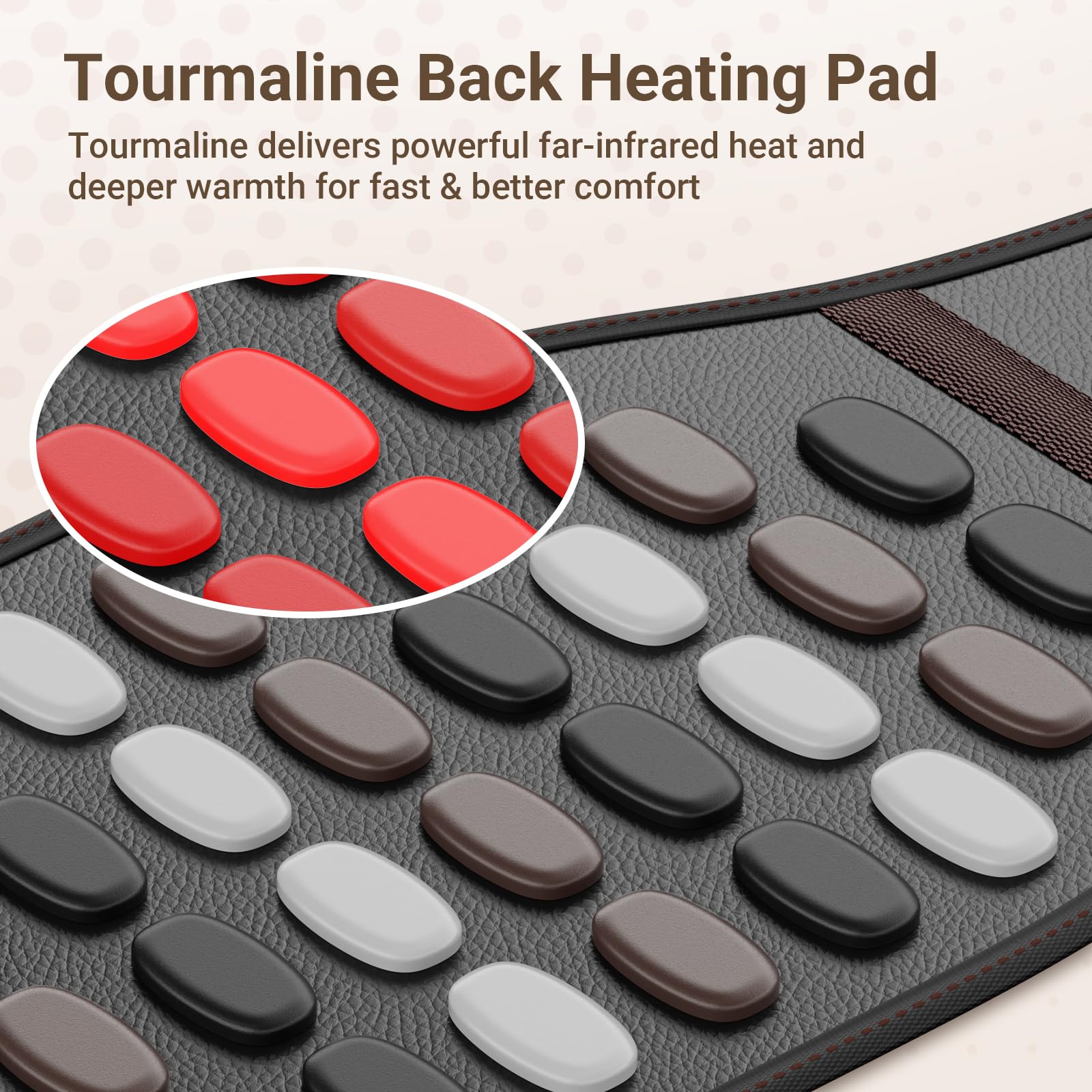 Comfytemp control panel with six heat levels for personalized warmth.