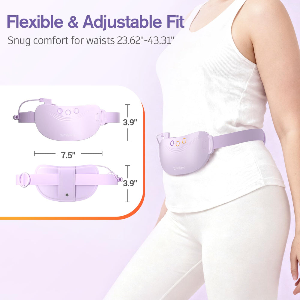 Comfytemp adjustable waist belt fits 23.62 to 43.31 inches securely.