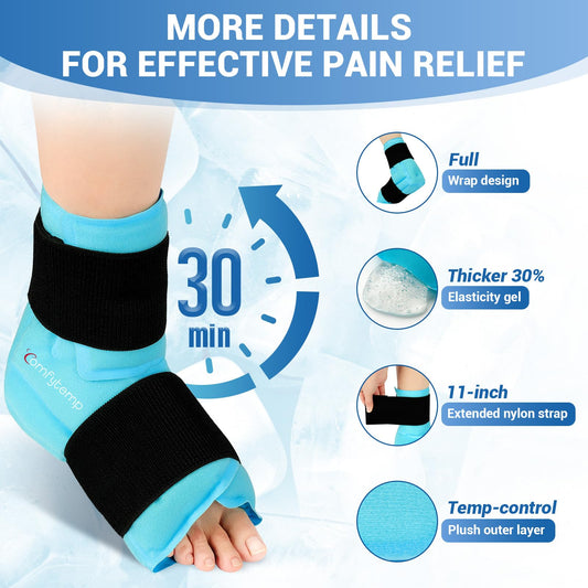 Comfytemp ankle ice pack straps provide adjustable support for secure wear.