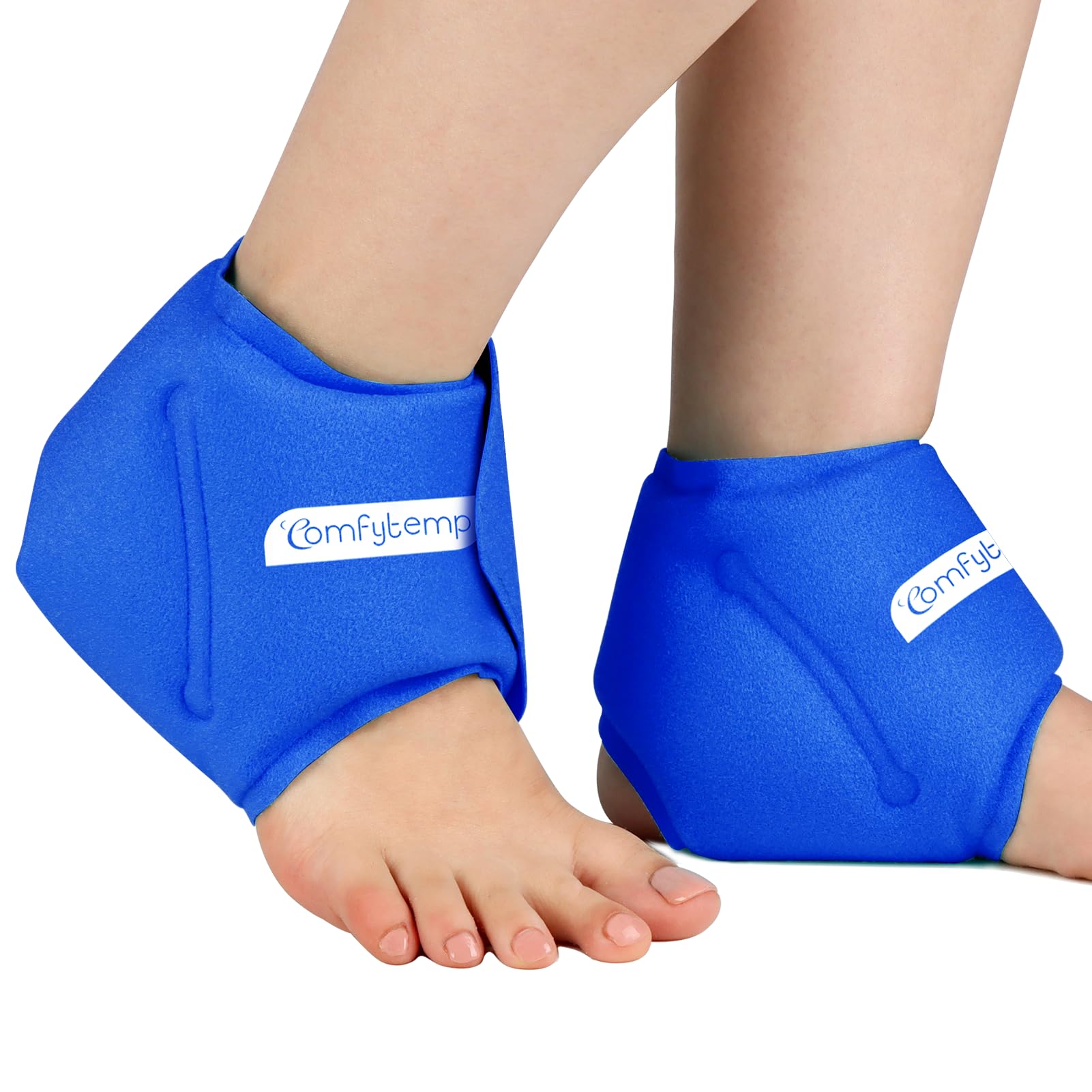 Comfytemp ankle ice pack wrap contours for targeted relief from swelling.