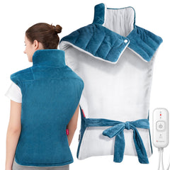 Comfytemp back-coverage heating pad blankets the full back with warm, even heat.