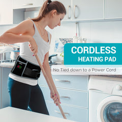 Comfytemp back massager strap secured around the waist for targeted relief