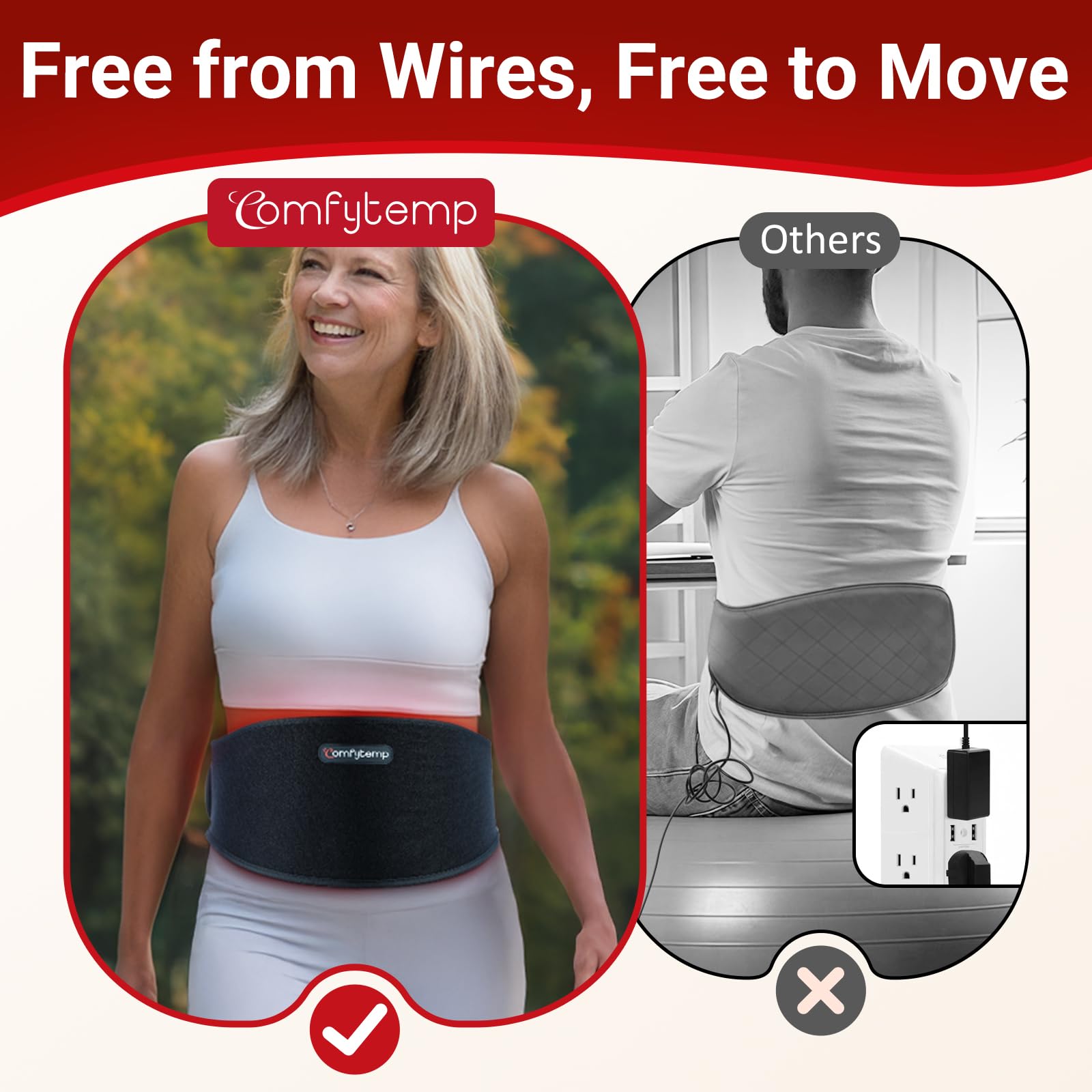 Comfytemp belt extension strap emphasizes customizable sizing for different bodies