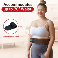 Comfytemp belt on body lower back captures versatile placement for core areas