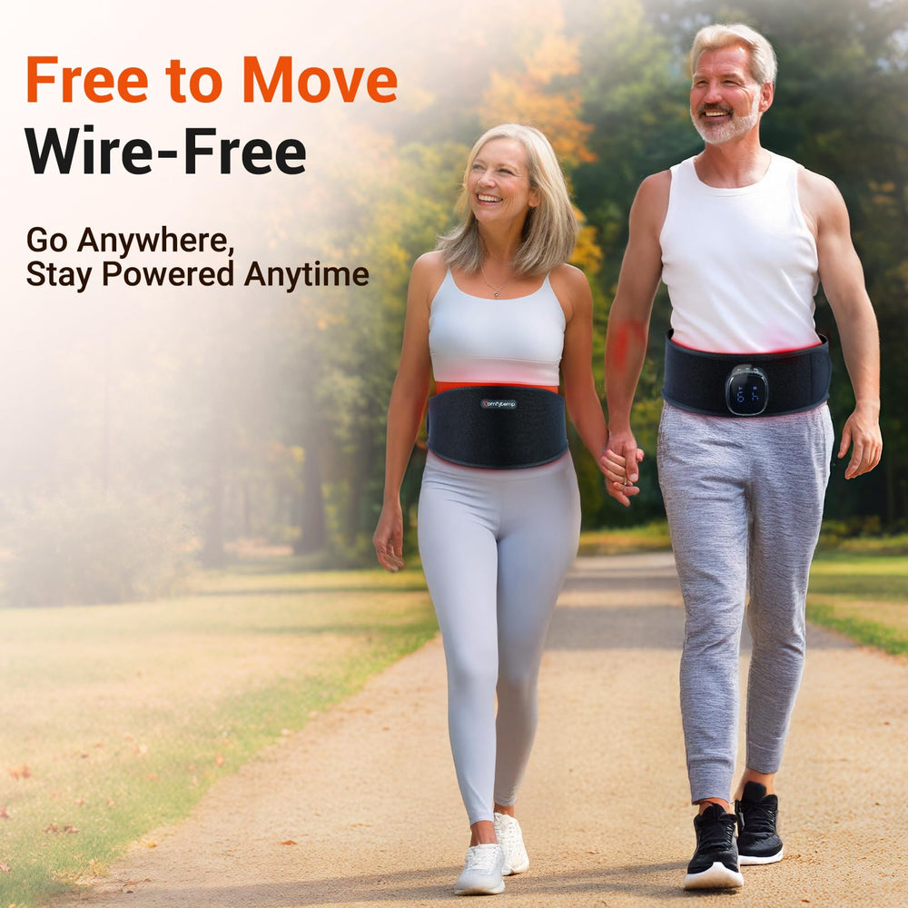 Comfytemp belt worn at the waist demonstrates discreet, comfortable daily wear.