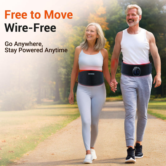 Comfytemp belt worn at the waist demonstrates discreet, comfortable daily wear.