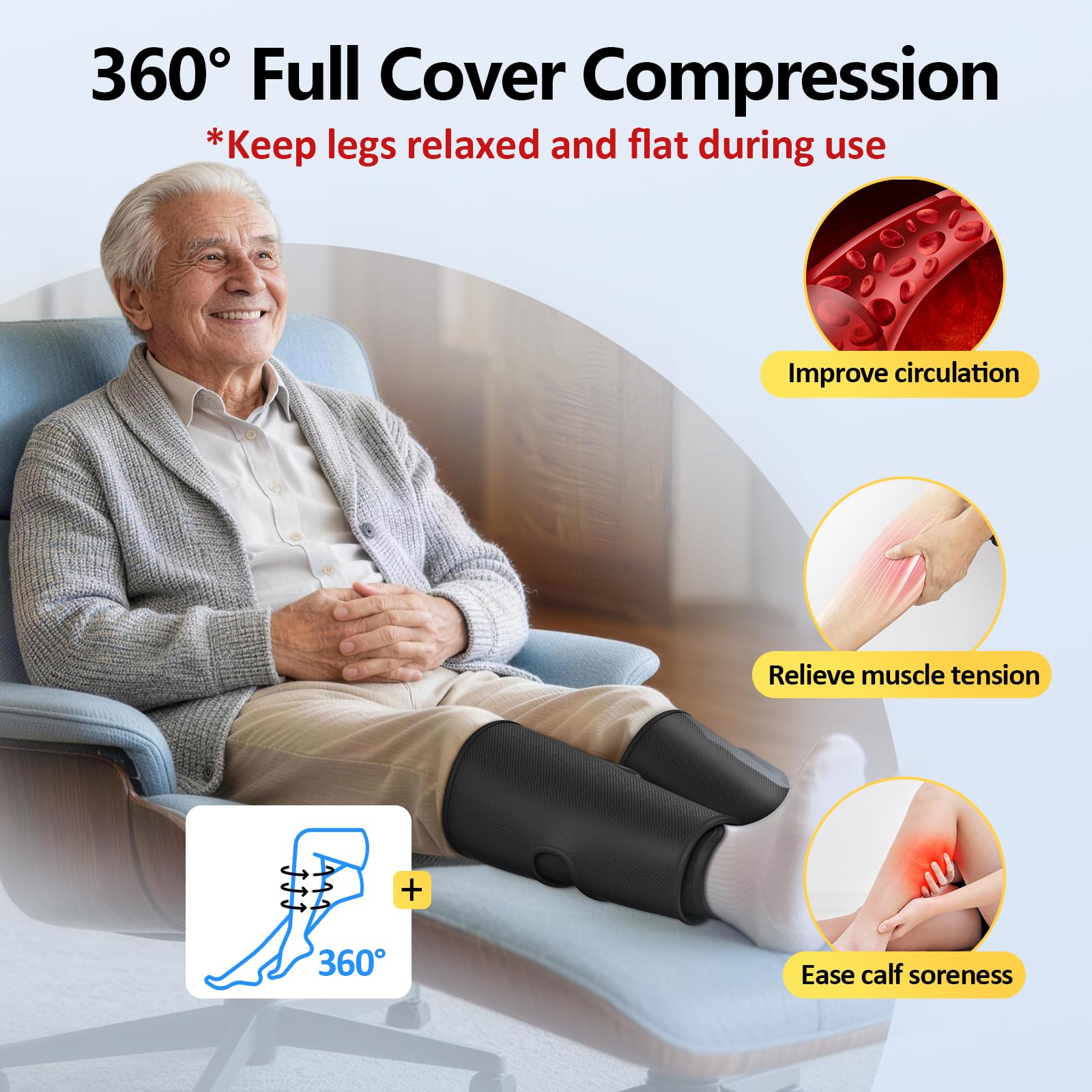 comfytemp cordless calf massager wireless design lets you use it anywhere without cords