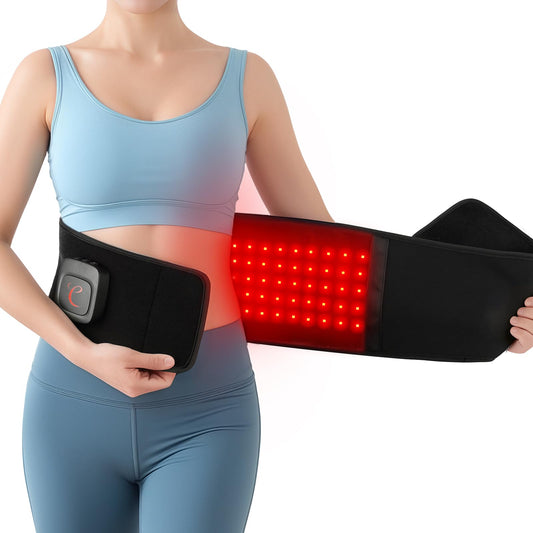 Comfytemp cordless red light belt front view for convenient at-home relief.