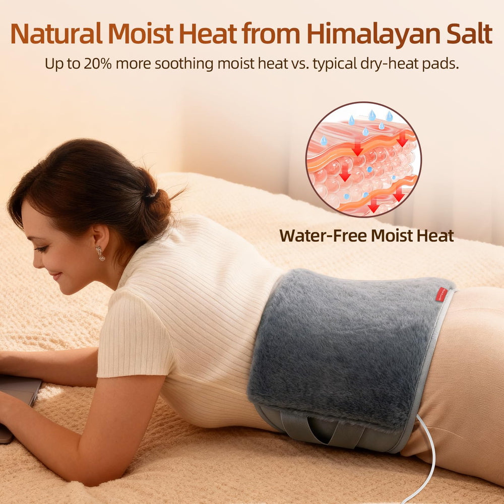 Comfytemp dual elastic straps secure the pad over clothing for hands-free warmth.