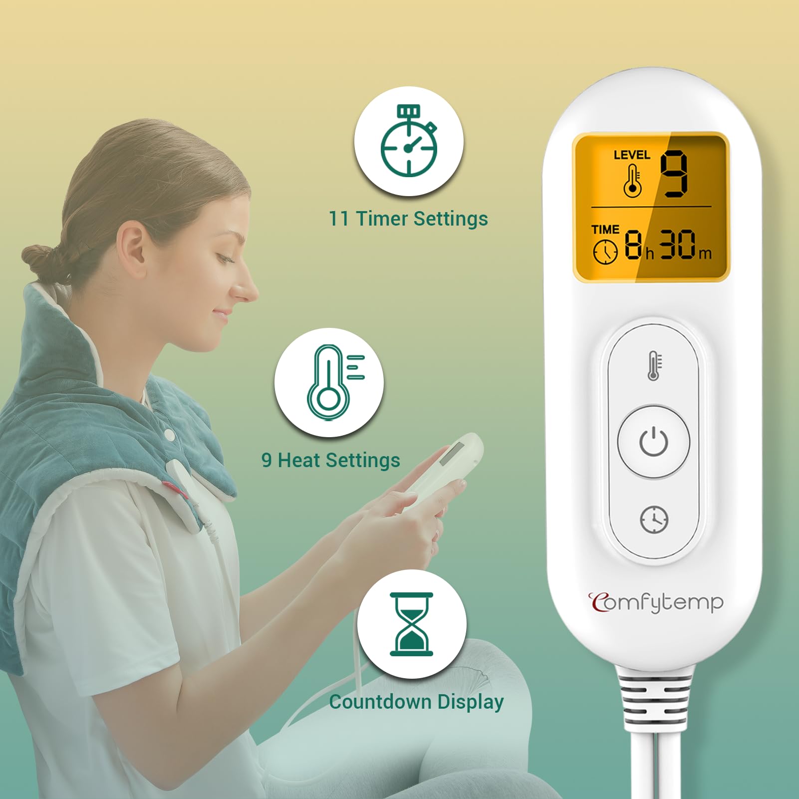 Comfytemp eleven auto-off timers for flexible, safe sessions