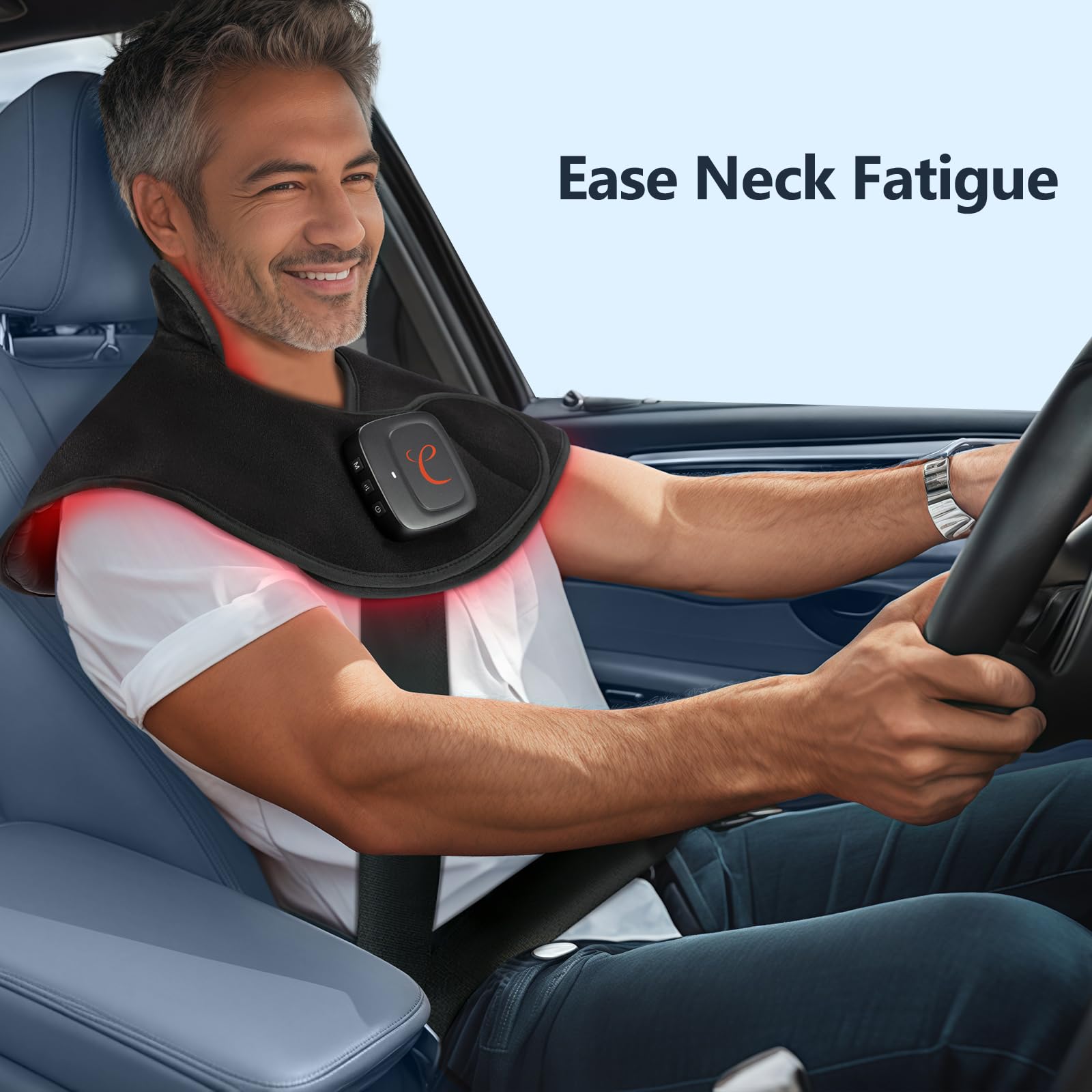 Comfytemp ergonomic U-shaped neck wrap contouring the neck curve