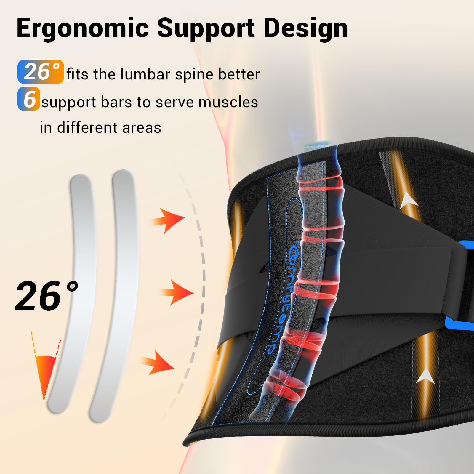 Comfytemp extension strap ensures secure fit from 26 to 59 inches.