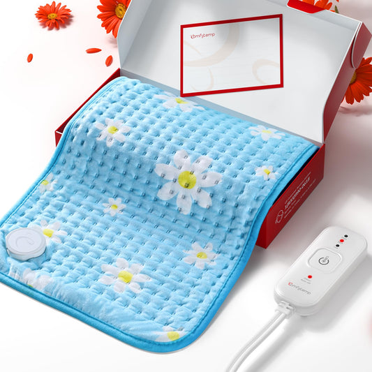 Comfytemp flower heat pad front view with vibrant colors for cozy warmth.