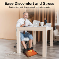 Front view of the Comfytemp foot warmer highlights compact under-desk design.