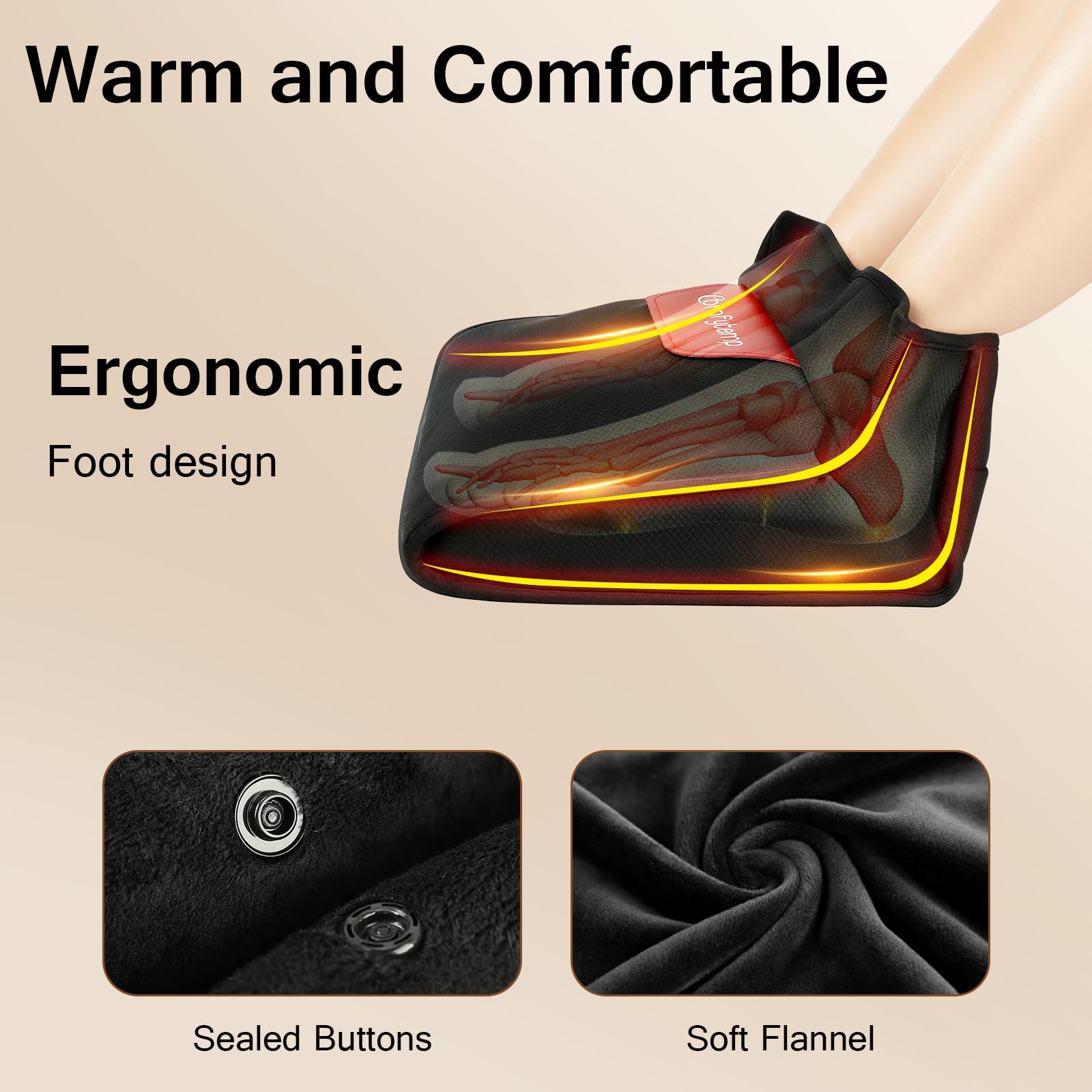 Three heat settings on the Comfytemp warmer allow tailored warmth.