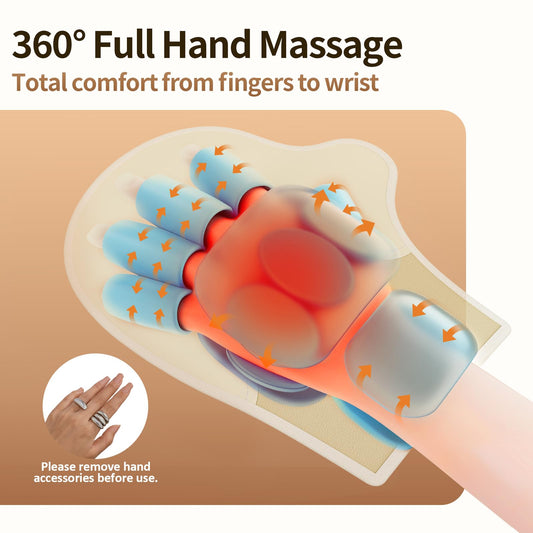 Comfytemp Hand Massager demonstrating palm heat therapy for soothing warmth.