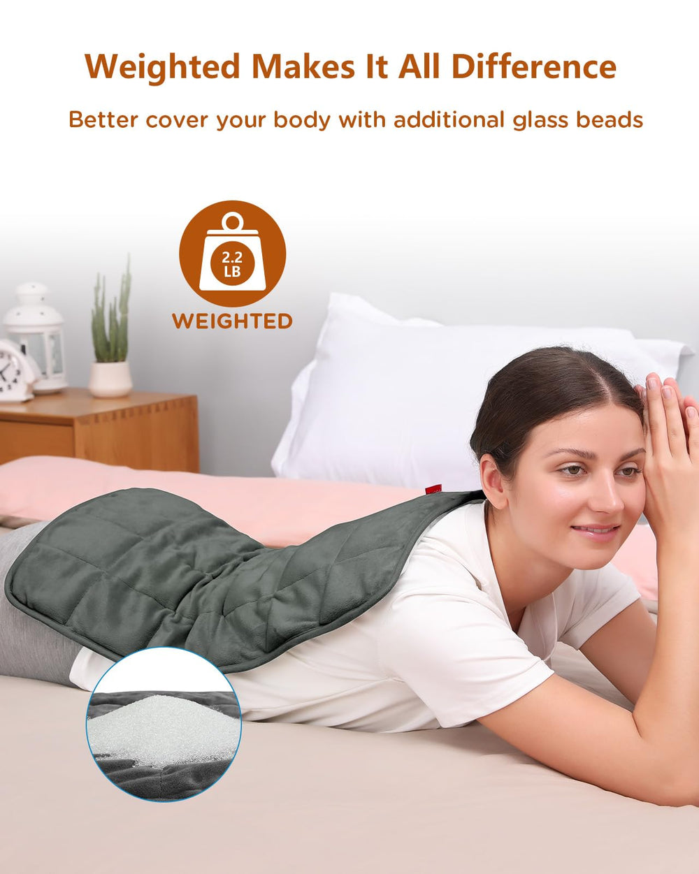 Three heat levels give customizable warmth for daily relaxation.
