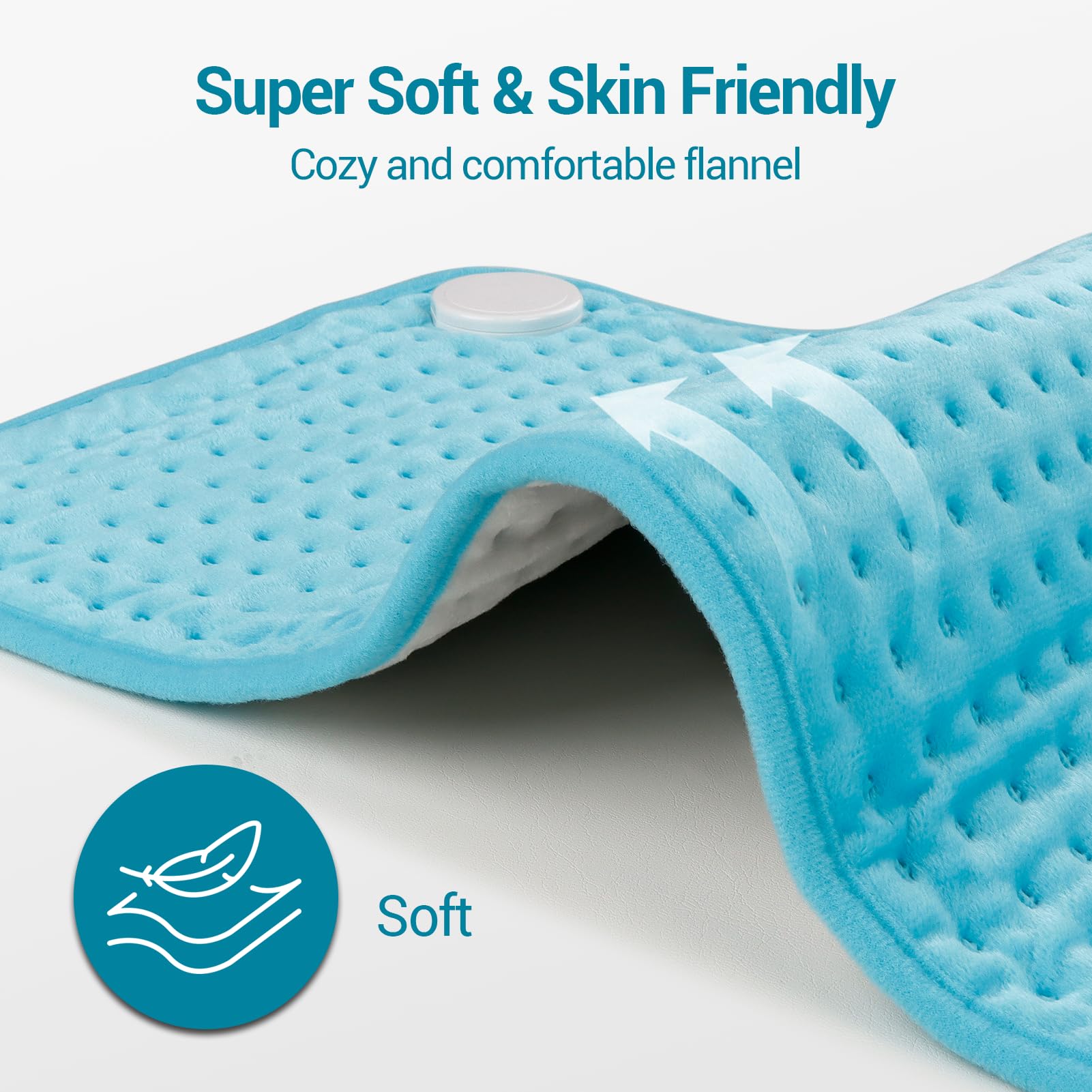 Comfytemp heating pad features 2-hour auto-off for safe, energy-saving use.