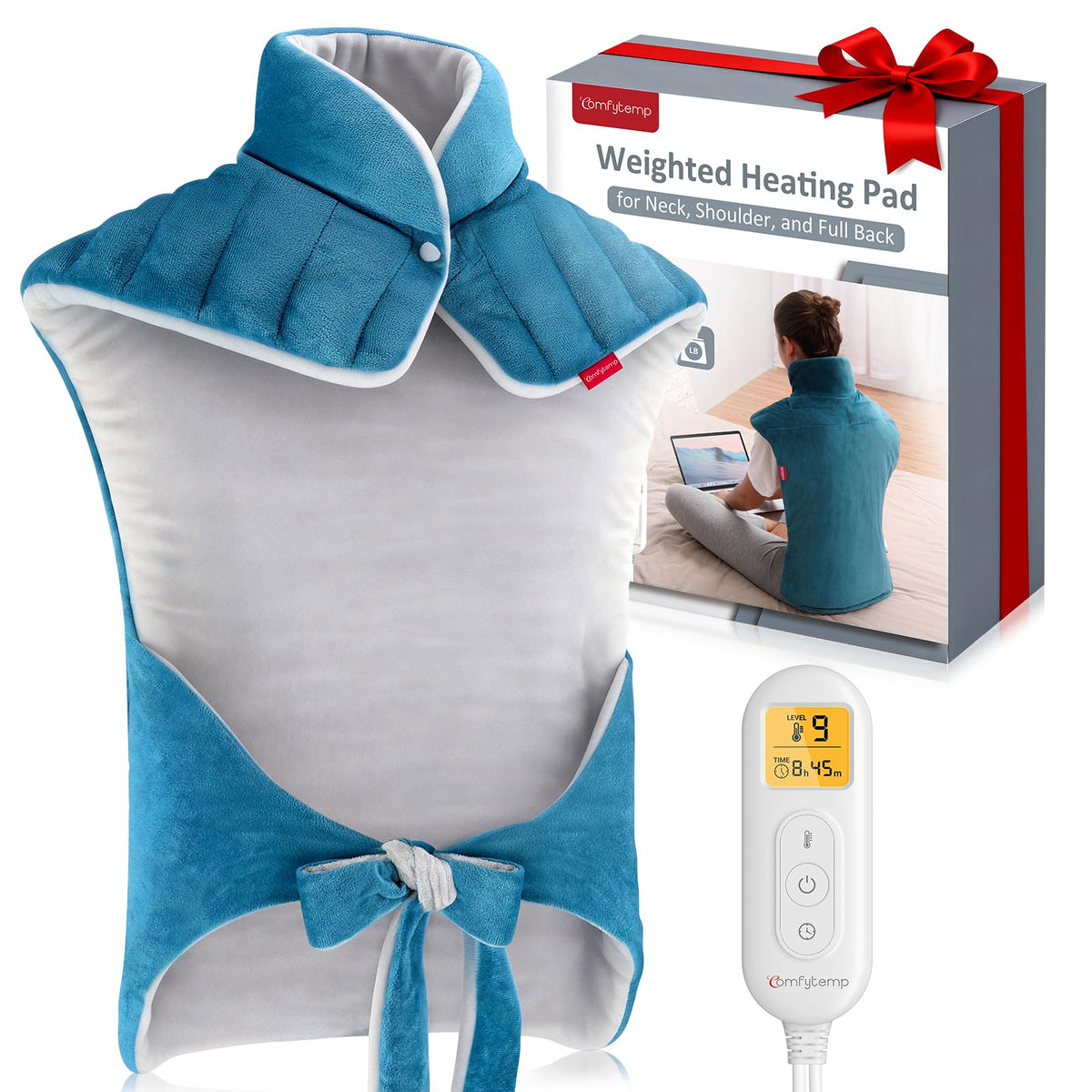 Comfytemp heating pad back coverage for full warmth.