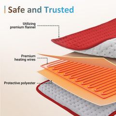 Comfytemp heating pad long 5.9 ft cord enables flexible lounging.