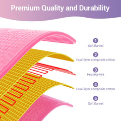 Comfytemp heating pad soothes knees and legs with adjustable heat.