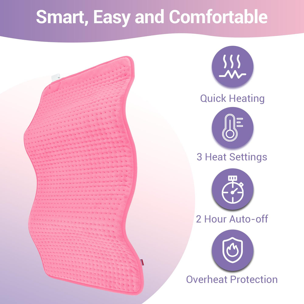 Comfytemp heating pad demonstrating moist heat option with light spray for deeper warmth.