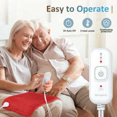Comfytemp heating pad has a washable cover for easy cleaning.