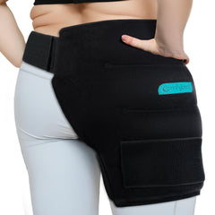 Comfytemp hip wrap coverage highlights full hip area for targeted cooling.