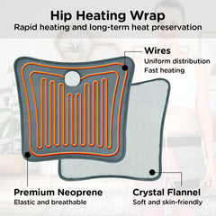 Comfytemp hip wrap in soft gray fabric adds cozy style for home or office.