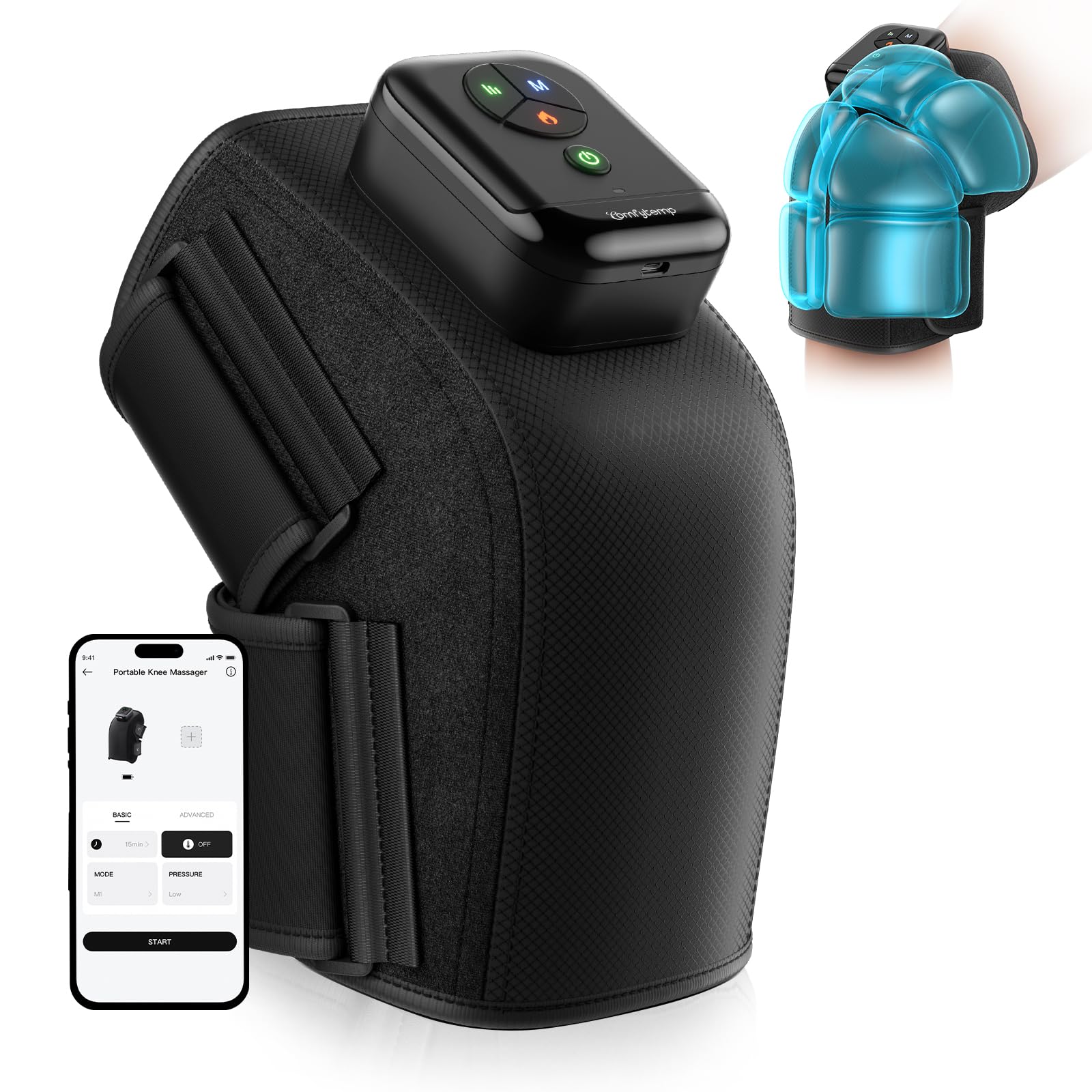 Comfytemp K1006 knee massager with air wrap delivering targeted relief