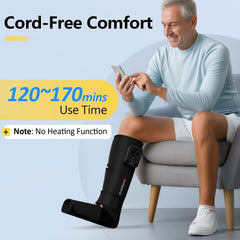 Comfytemp K1011 wraparound massage demonstrates 360° calf and foot compression.