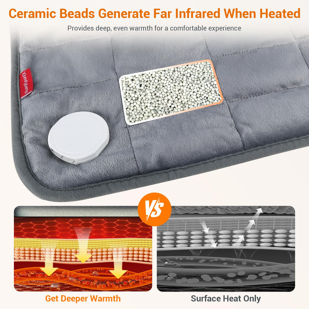 Comfytemp king-size pad with soft flannel cover delivers full-body warmth.