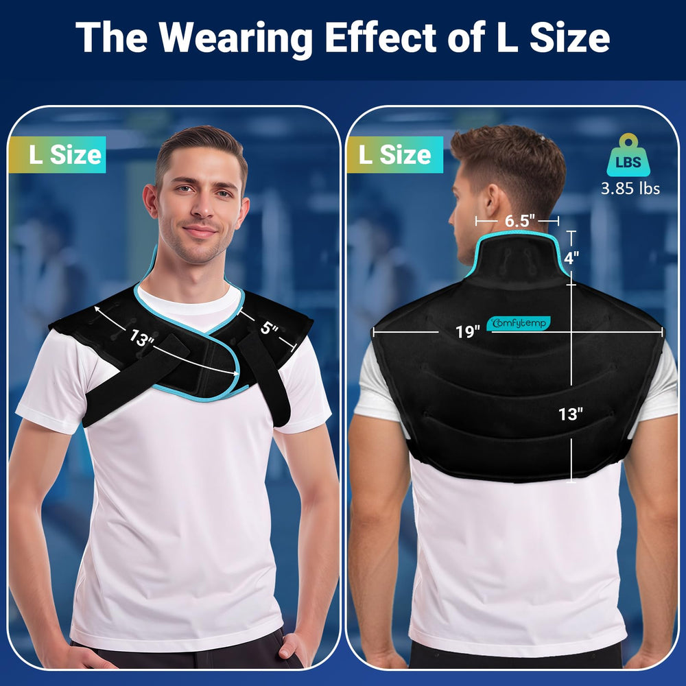 Wide coverage across the back helps cool upper back muscles.