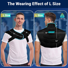 Wide coverage across the back helps cool upper back muscles.