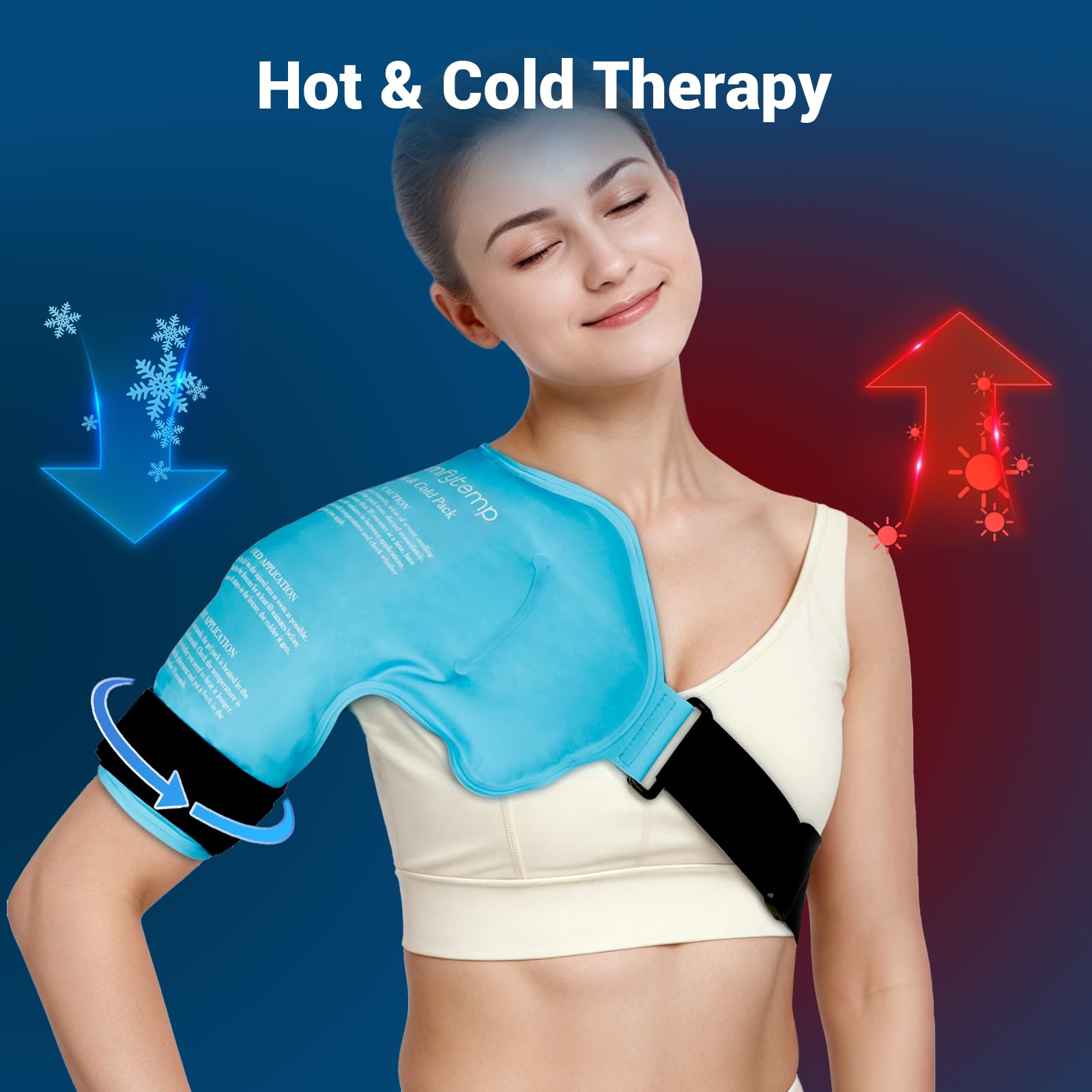 Comfytemp large wrap covers the shoulder for full-area cooling relief.