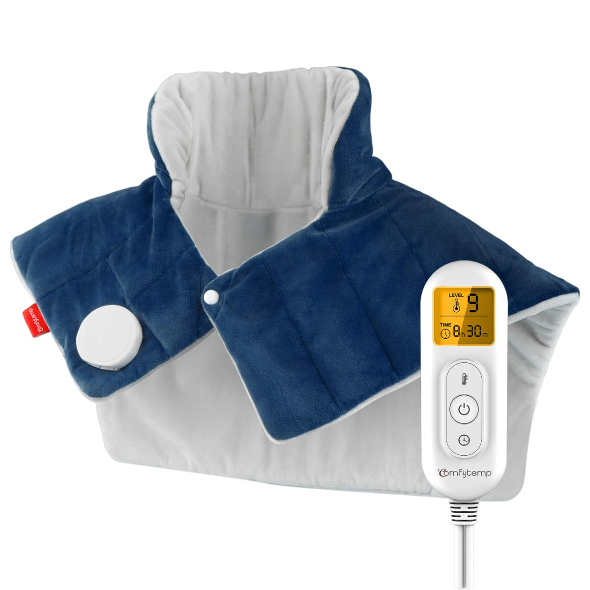 Comfytemp large neck-shoulders heating pad for all-day comfort and even heat distribution.
