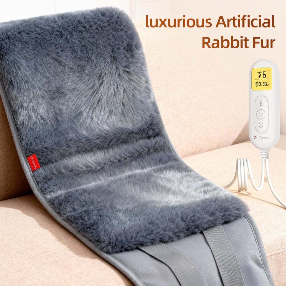 Comfytemp LED controller enables quick adjustments of heat levels and timers.
