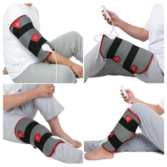 Comfytemp leg heating pad wrap on leg for wearable warmth.