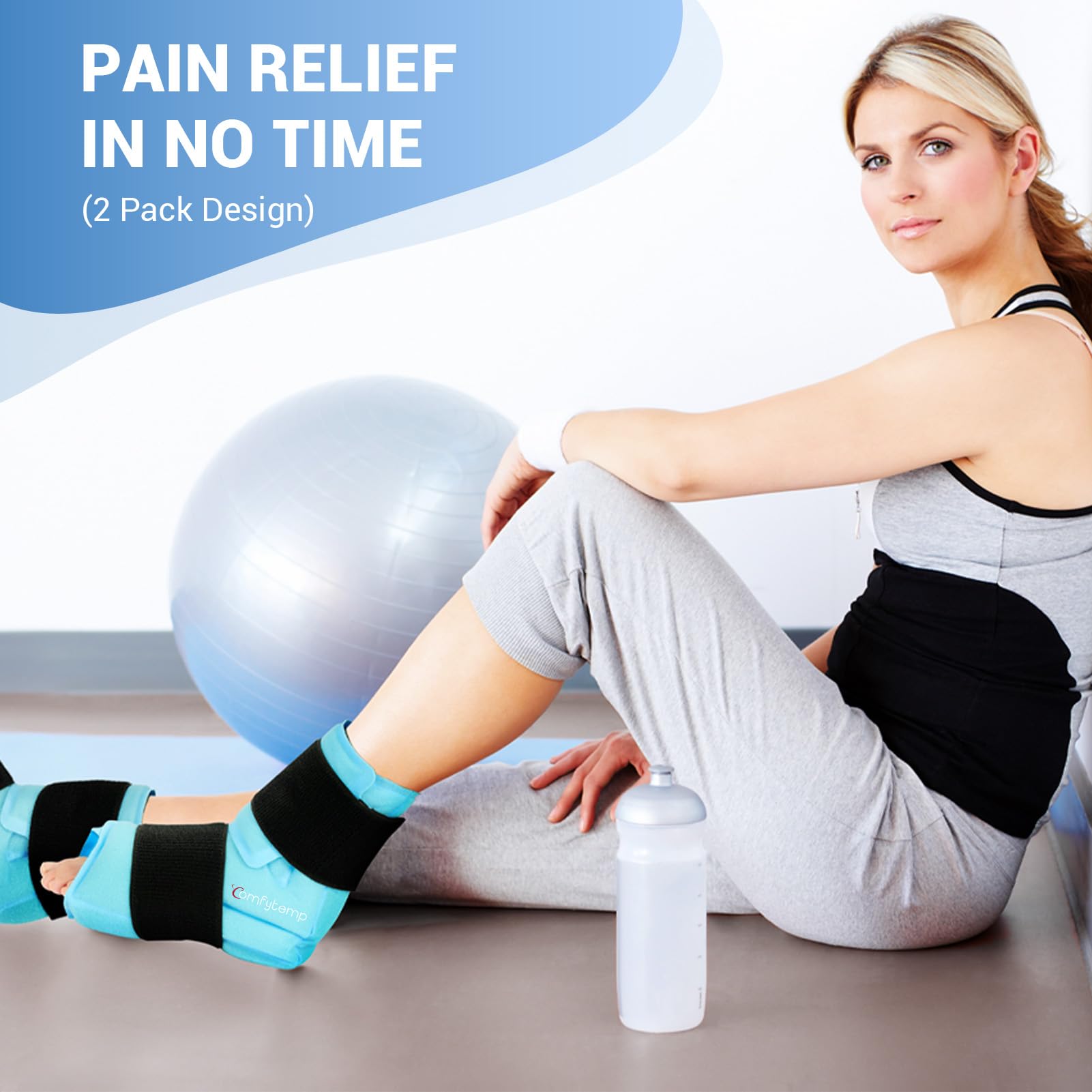 Comfytemp one-piece foot ice pack offers easy wear and stable cooling.