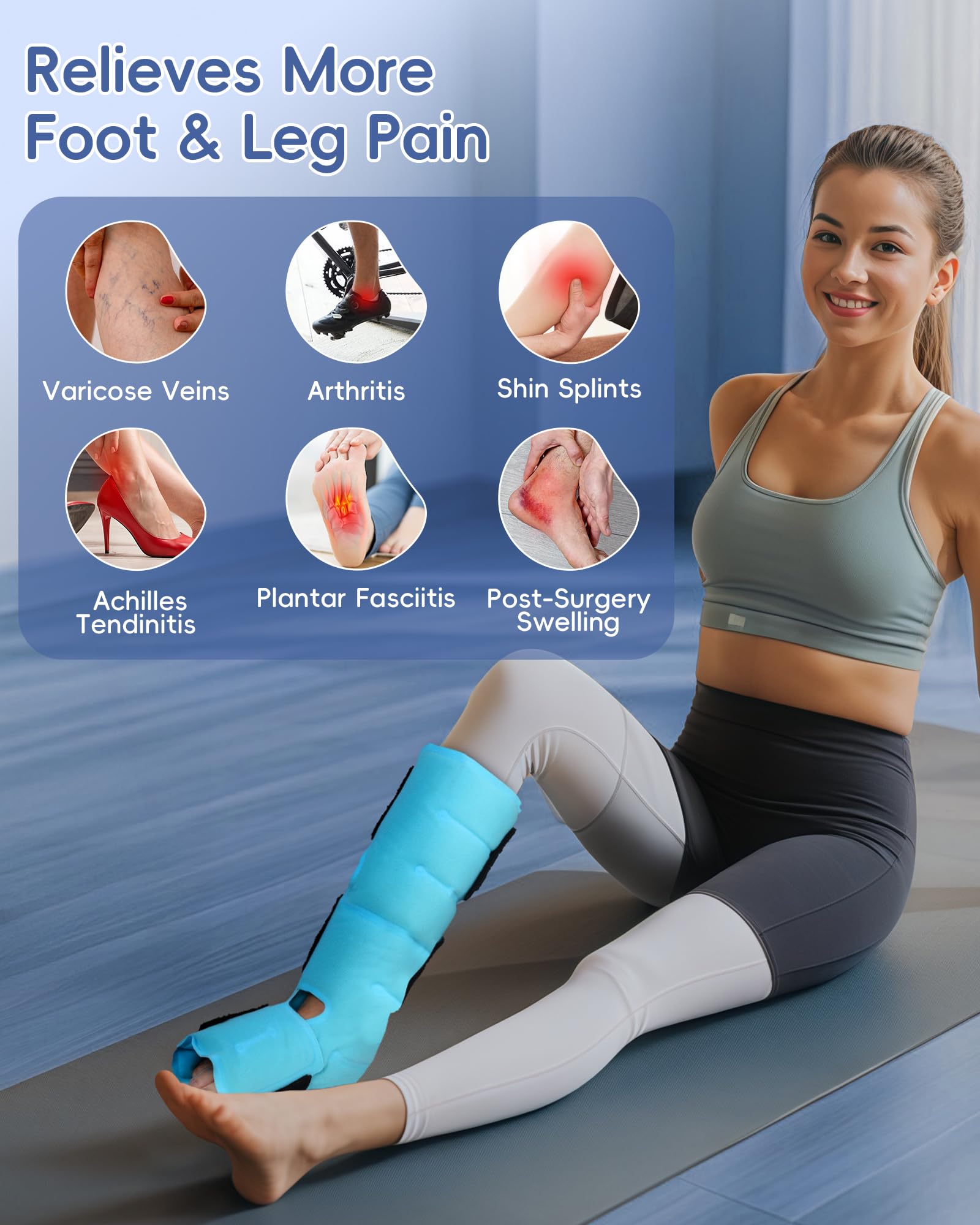 Comfytemp one-size-fits-all design fits most calves and ankles.